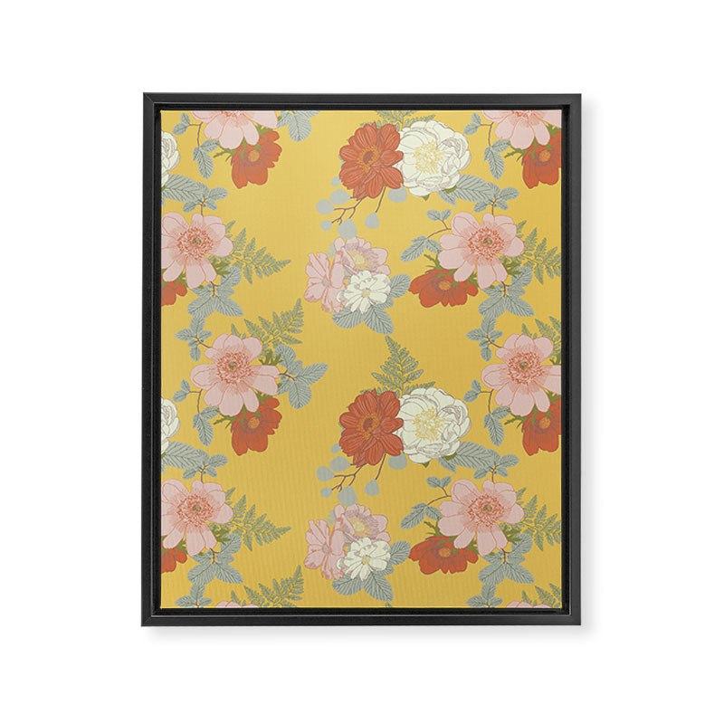 Bonjour in Yellow Framed Canvas Print Gallery Image 8