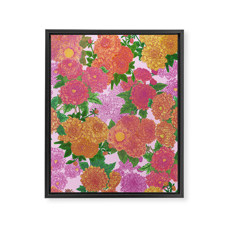 Darling Dahlias  Framed Canvas Print Gallery Image 8