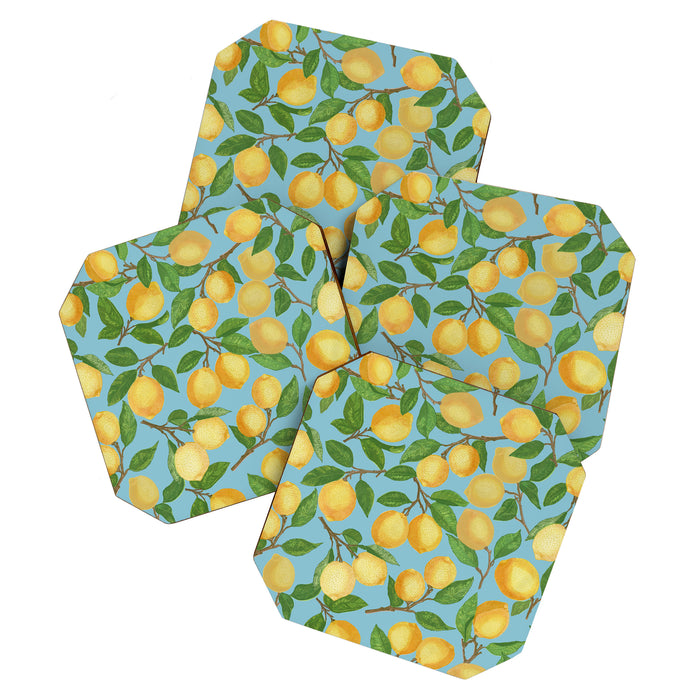 Lemonade on Blue Background Coaster Gallery Image 1