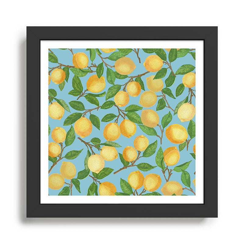 Lemonade on Blue Background Framed Art Print Gallery Image 1