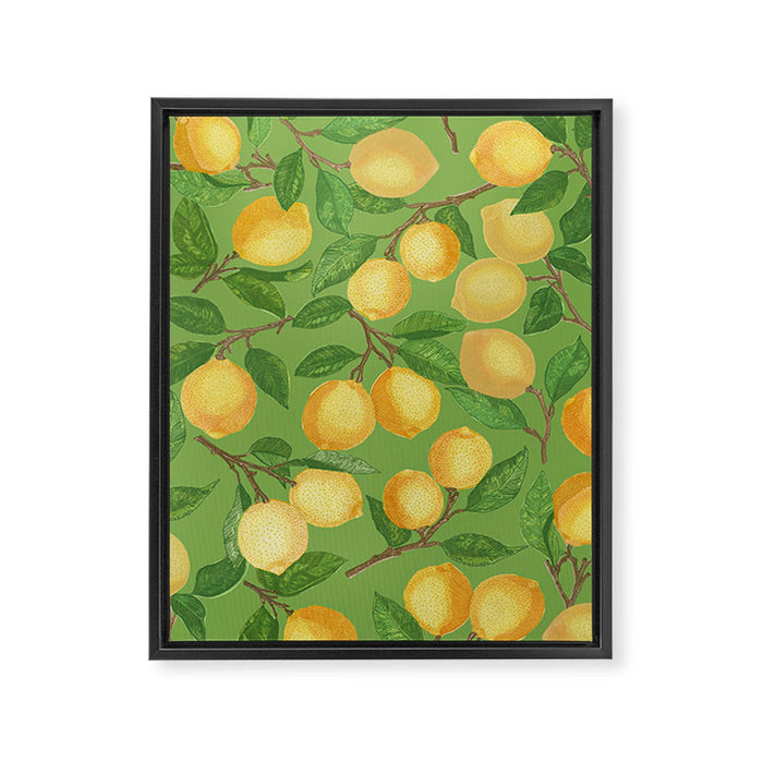 Lemonade on Green Framed Canvas Print Gallery Image 1