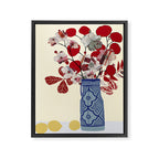 Red Flowers in Vase Framed Canvas Print Gallery Image 8