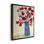 Red Flowers in Vase Framed Canvas Print Gallery Image 2