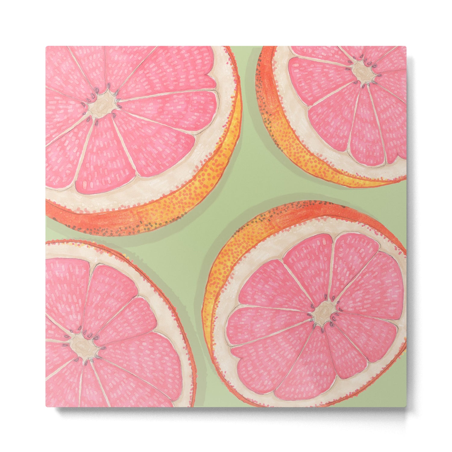 Sliced Grapefruit Metal Print Gallery Image 2