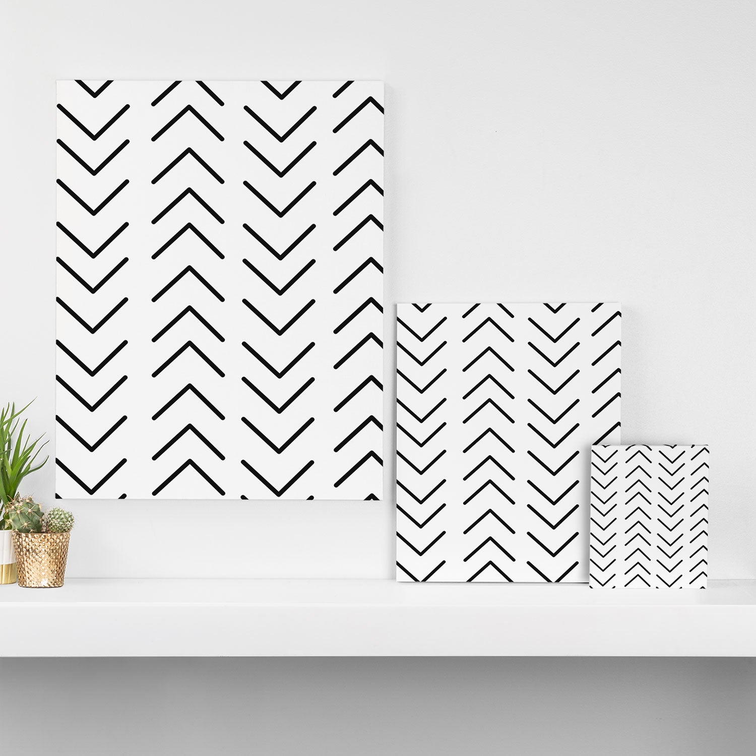 Mudcloth Black and White Canvas Print Gallery Image 3