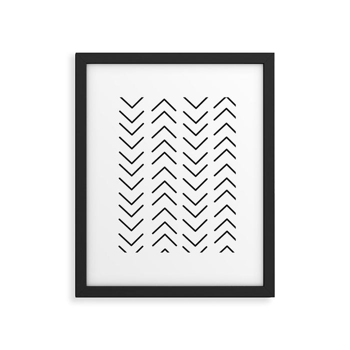 Mudcloth Black and White Framed Art Print Gallery Image 1