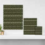 Mudcloth Forest Green Canvas Print Gallery Image 3