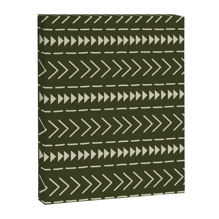Mudcloth Forest Green Canvas Print Gallery Image 1