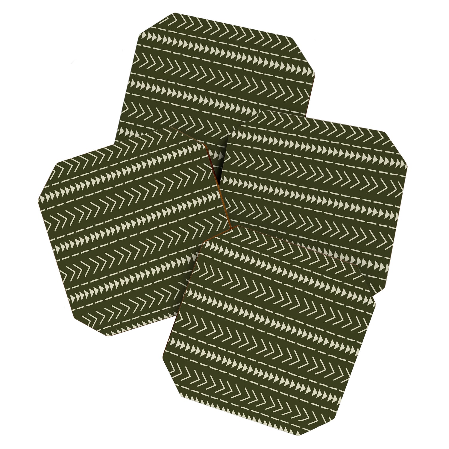 Mudcloth Forest Green Coaster Gallery Image 1