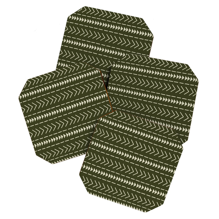 Mudcloth Forest Green Coaster Gallery Image 1