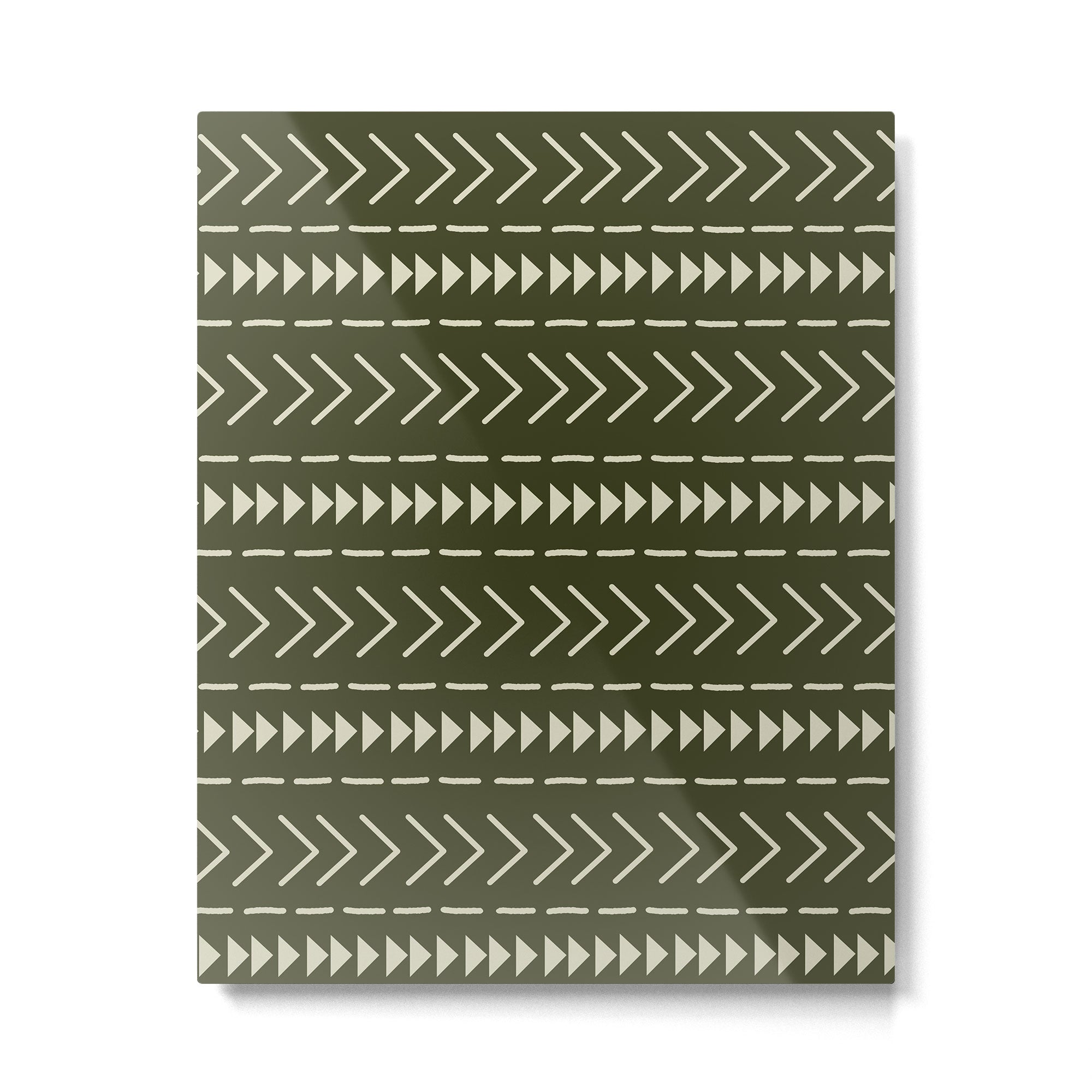 Mudcloth Forest Green Metal Print Gallery Image 6