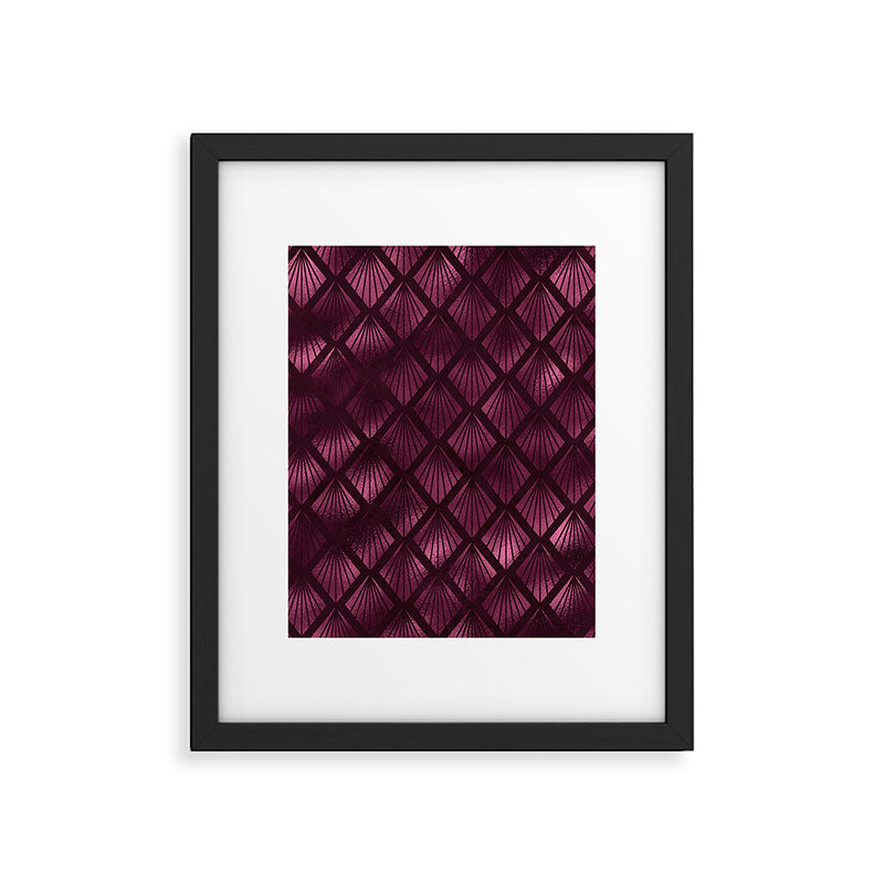 Burgundy Red Art Deco Pattern Framed Art Print Gallery Image 6
