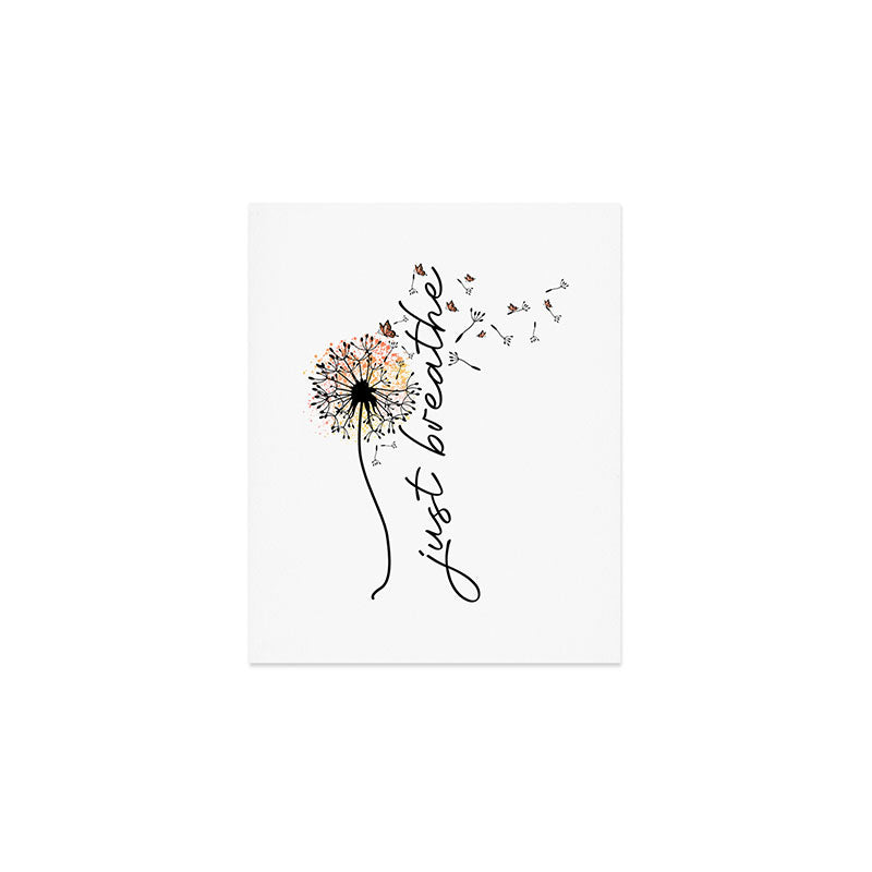 Just Breathe Dandelion Inspirational Art Print Gallery Image 1