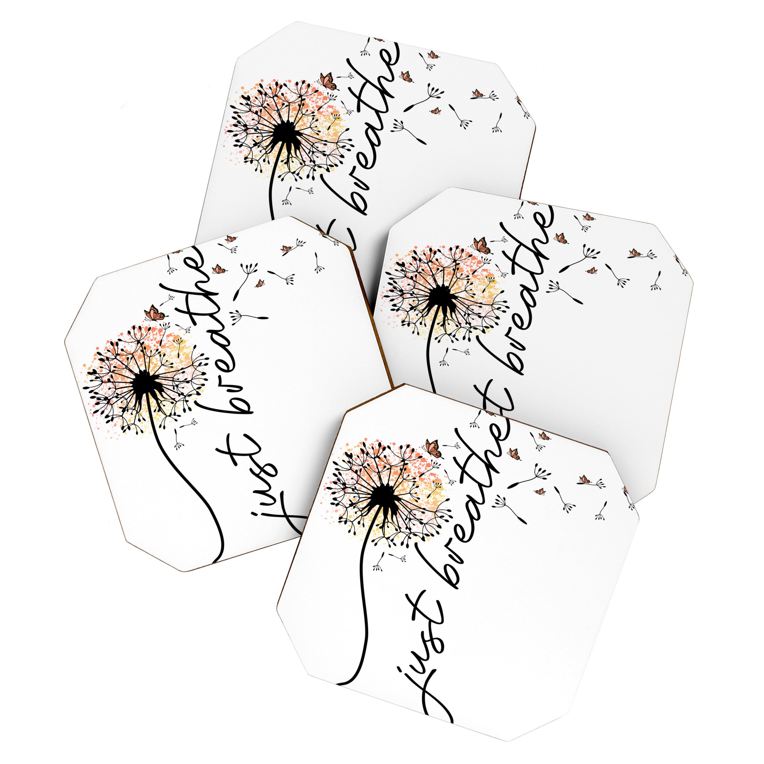 Just Breathe Dandelion Inspirational Coaster Gallery Image 1