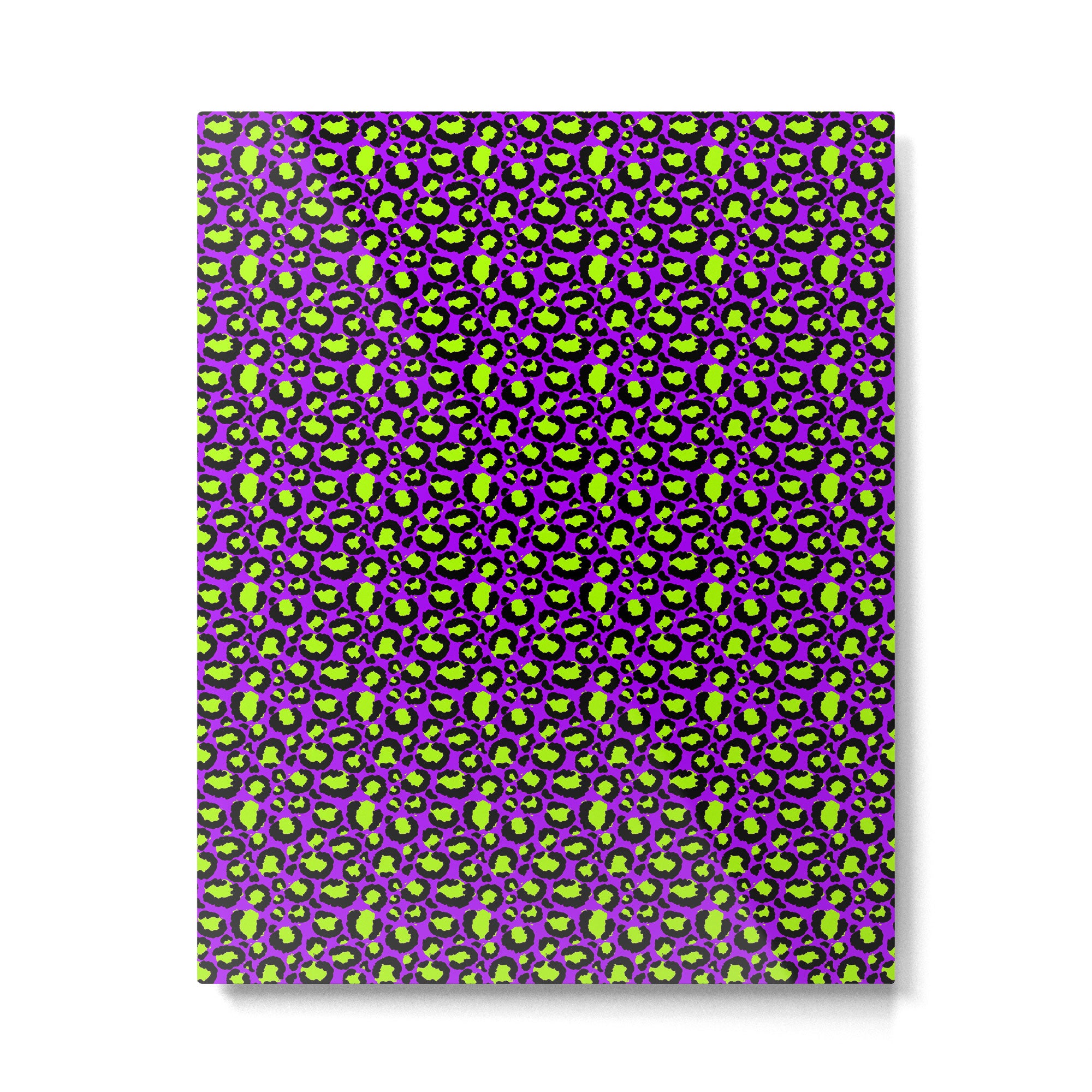 Neon Purple Green Leopard Pattern Metal Print Gallery Image 6