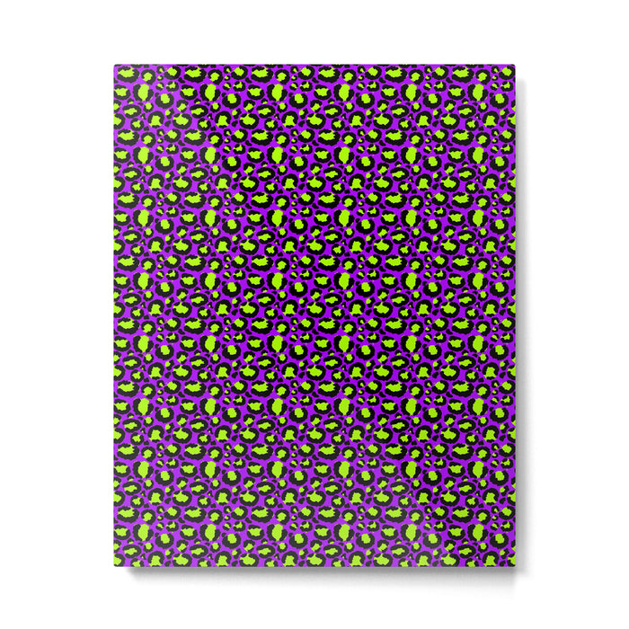 Neon Purple Green Leopard Pattern Metal Print Gallery Image 1