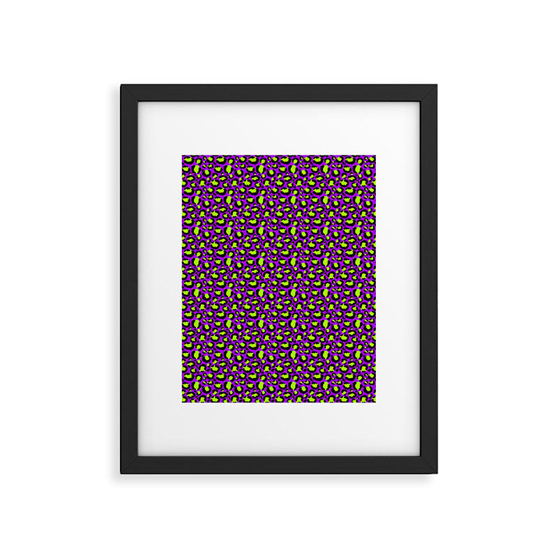 Neon Purple Green Leopard Pattern Framed Art Print Gallery Image 6