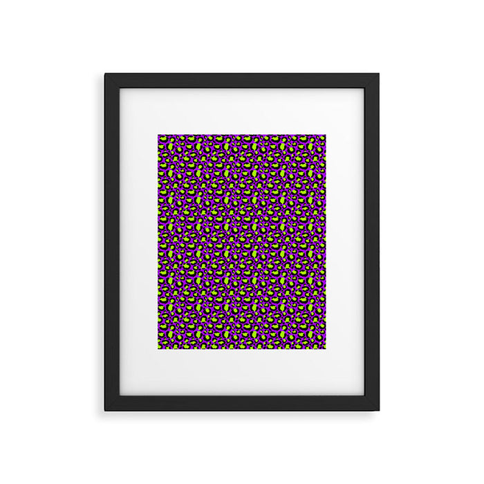 Neon Purple Green Leopard Pattern Framed Art Print Gallery Image 1