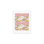 Pink Gold Glitter Agate Pretty Girly Art Print Gallery Image 1