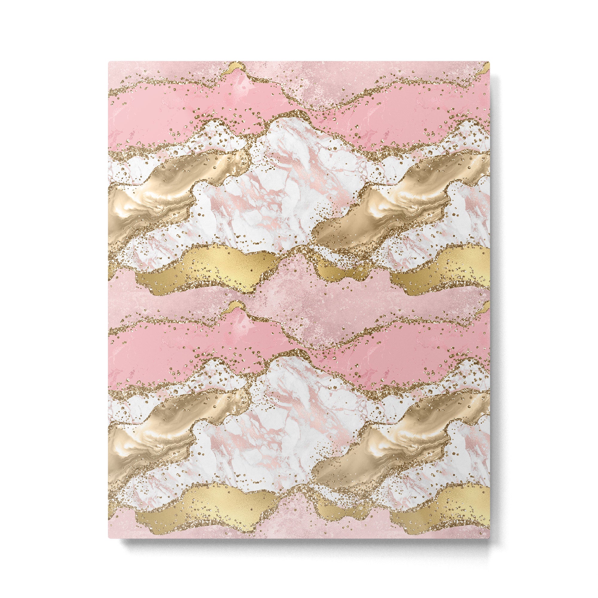 Pink Gold Glitter Agate Pretty Girly Metal Print Gallery Image 6