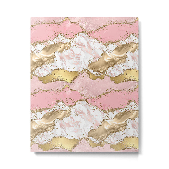 Pink Gold Glitter Agate Pretty Girly Metal Print Gallery Image 1
