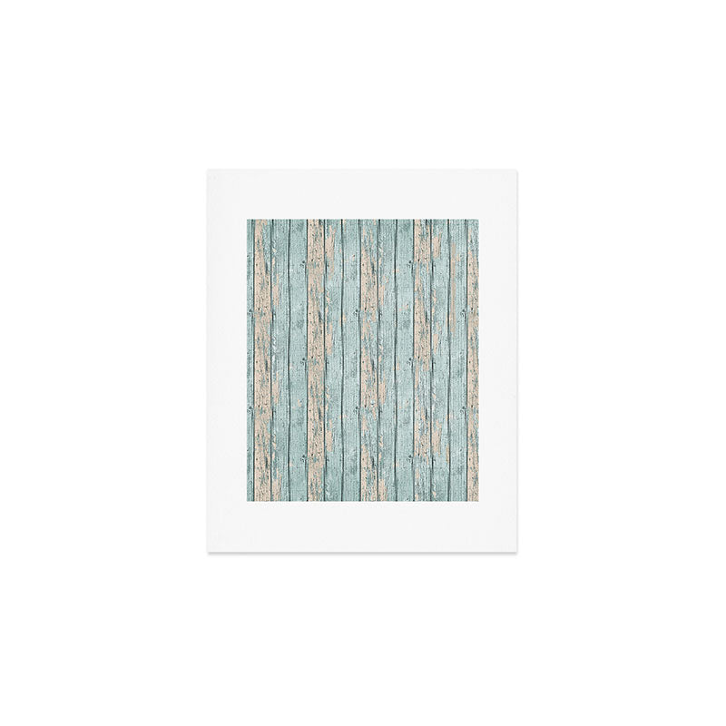 Rustic Beach Driftwood Vacation Blue Texture Art Print Gallery Image 1