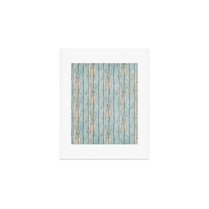 Rustic Beach Driftwood Vacation Blue Texture Art Print Gallery Image 1