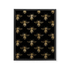 Vintage Gold Honey Bee Black Pattern Framed Canvas Print Gallery Image 8