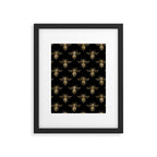 Vintage Gold Honey Bee Black Pattern Framed Art Print Gallery Image 6