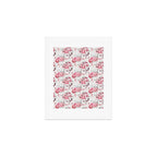 Vintage Striped Pink Floral Pattern Art Print Gallery Image 1