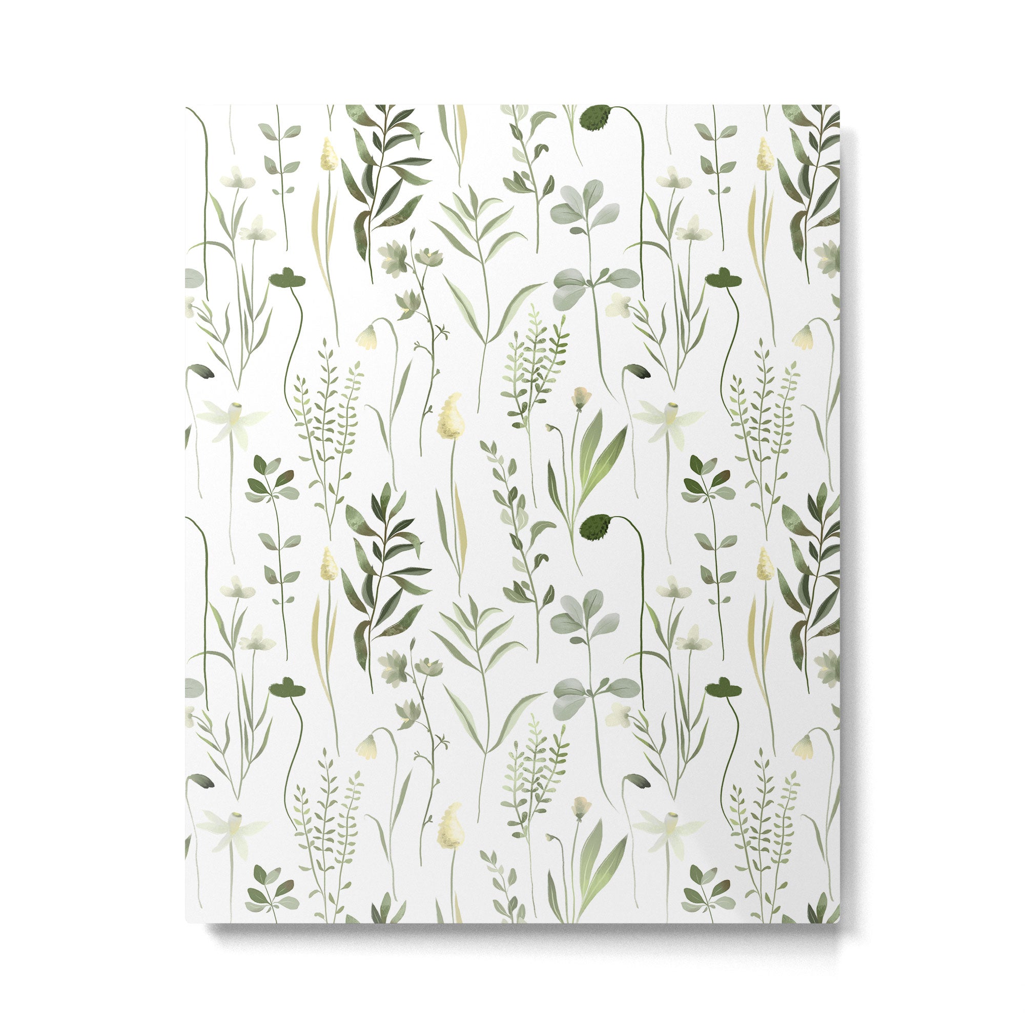 Watercolor Botanical Greenery Pattern Metal Print Gallery Image 6