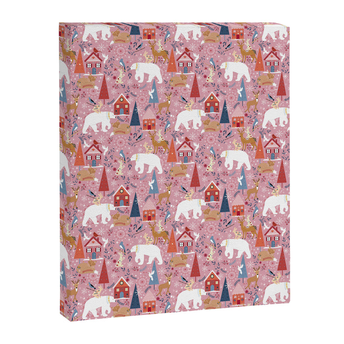 Colorful Scandinavian festive holiday animals Canvas Print Gallery Image 1