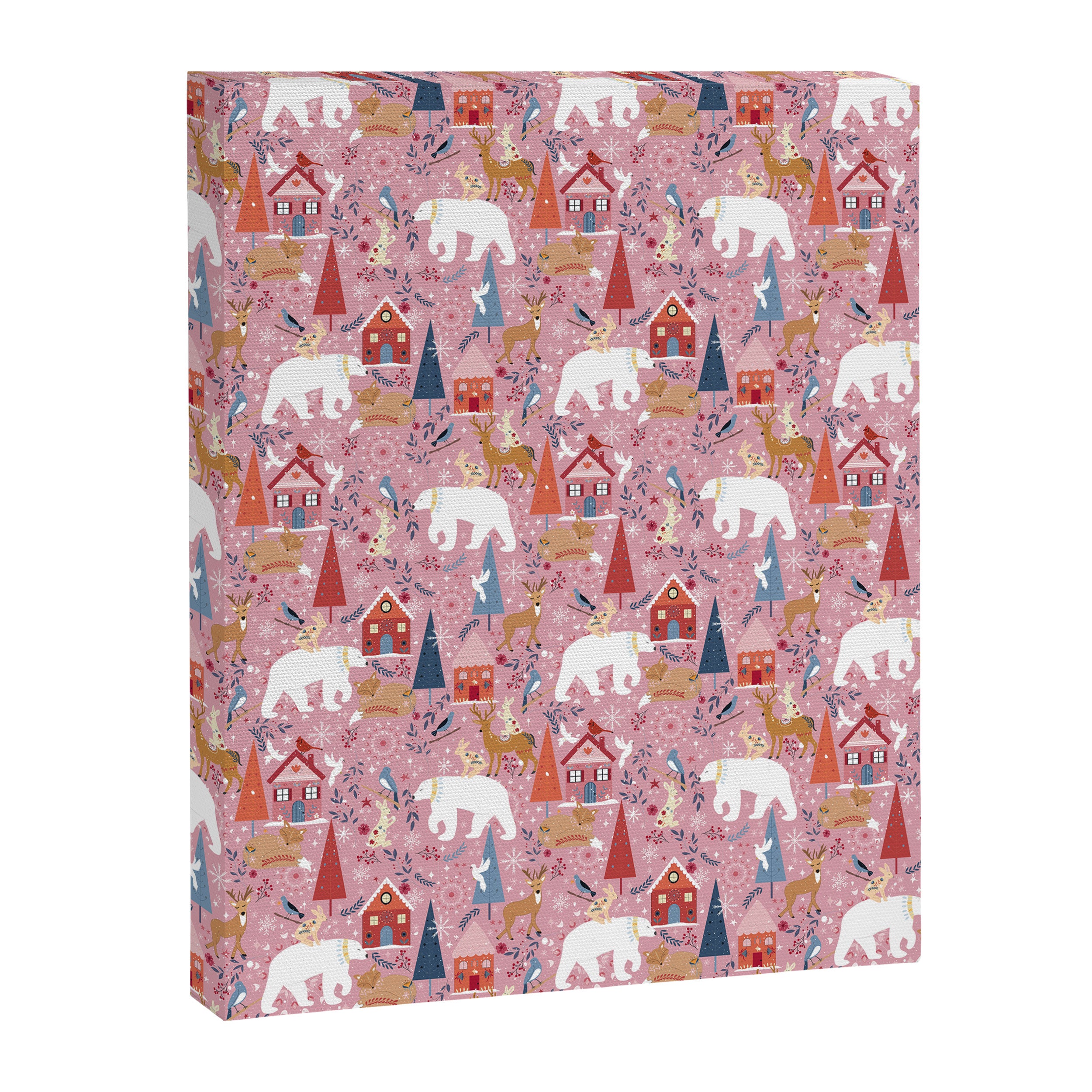 Colorful Scandinavian festive holiday animals Canvas Print Gallery Image 8