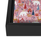 Colorful Scandinavian festive holiday animals Framed Canvas Print Gallery Image 3