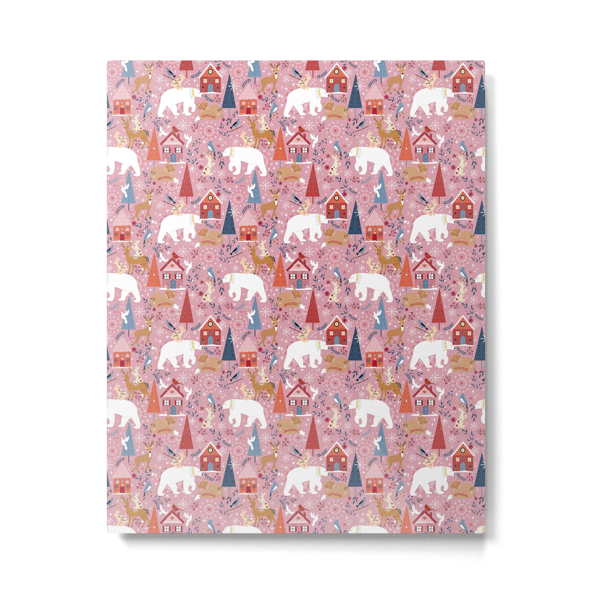 Colorful Scandinavian festive holiday animals Metal Print Gallery Image 6