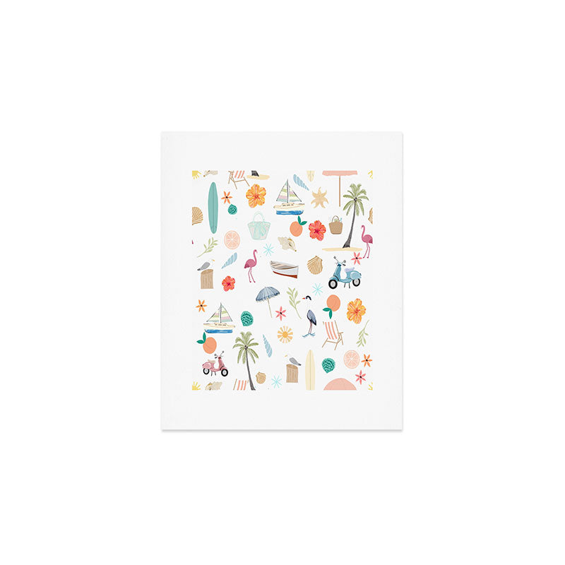 Fun beach pattern Art Print Gallery Image 1