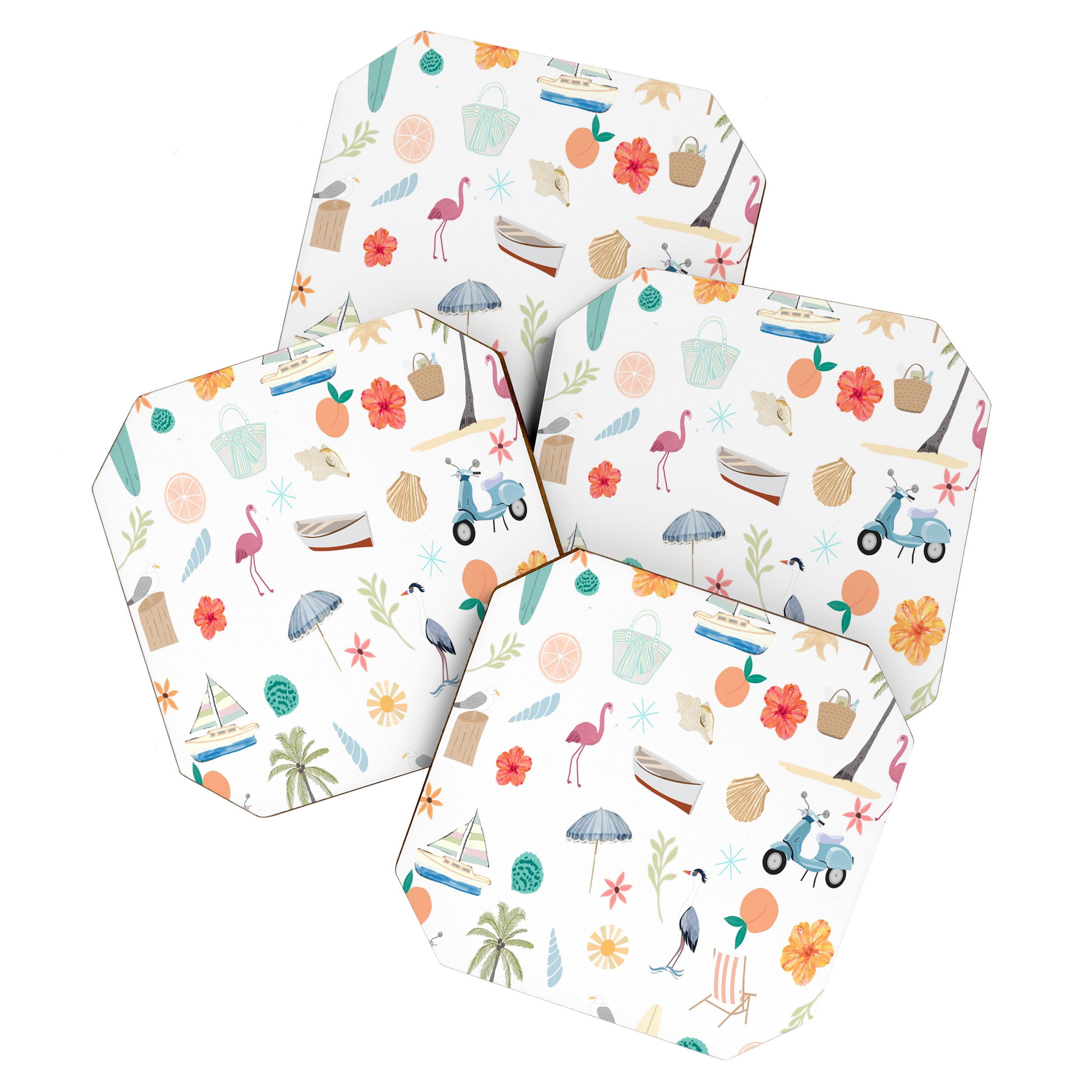 Fun beach pattern Coaster Gallery Image 1