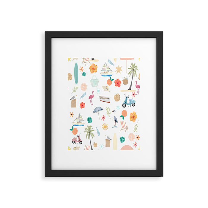 Fun beach pattern Framed Art Print Gallery Image 1