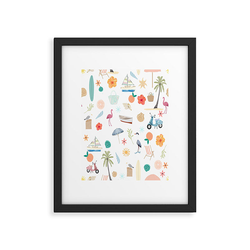 Fun beach pattern Framed Art Print Gallery Image 5