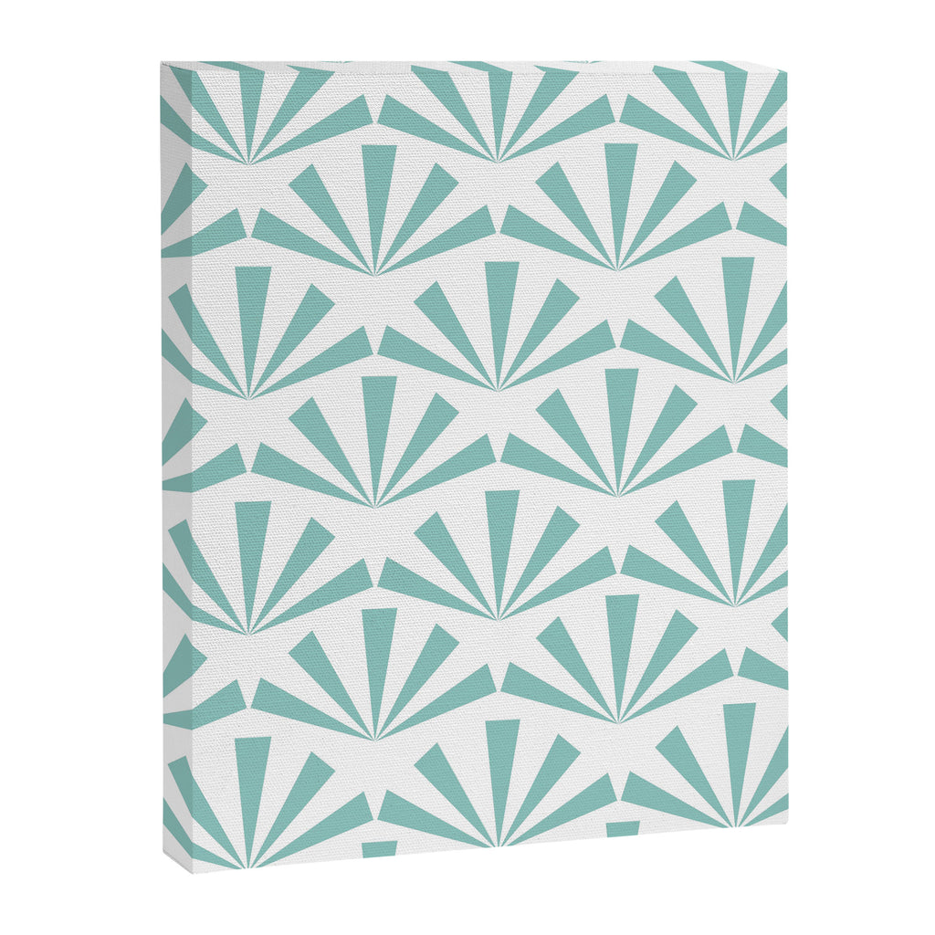 Light teal mid century modern sun pattern Canvas Print Gallery Image 8