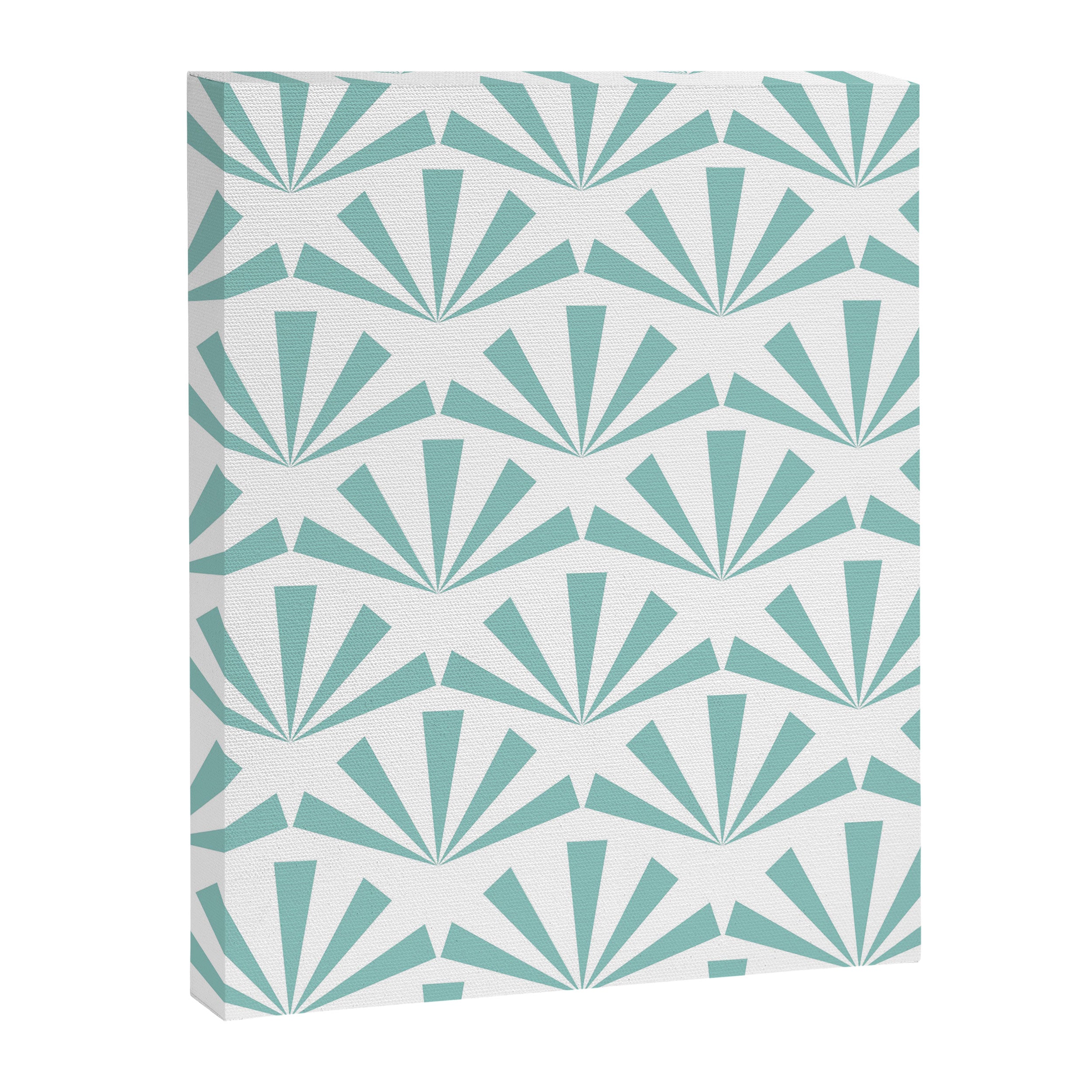 Light teal mid century modern sun pattern Canvas Print Gallery Image 8