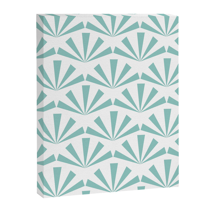 Light teal mid century modern sun pattern Canvas Print Gallery Image 1