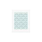 Light teal mid century modern sun pattern Art Print Gallery Image 1