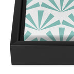 Light teal mid century modern sun pattern Framed Canvas Print Gallery Image 3