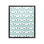 Light teal mid century modern sun pattern Framed Canvas Print Gallery Image 8