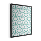 Light teal mid century modern sun pattern Framed Canvas Print Gallery Image 2
