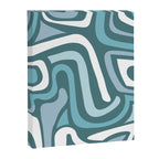 Mid century modern abstract retro blue swirls Canvas Print Gallery Image 8