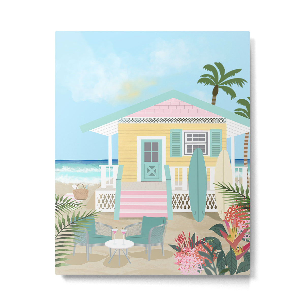 Retro beach house Metal Print Gallery Image 4