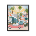 Retro Palm Springs Framed Canvas Print Gallery Image 3