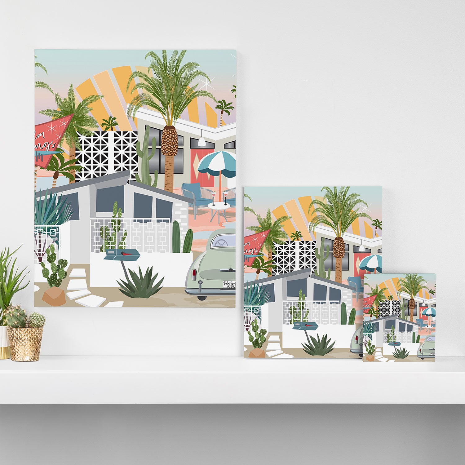 Retro Palm Springs II Canvas Print Gallery Image 3